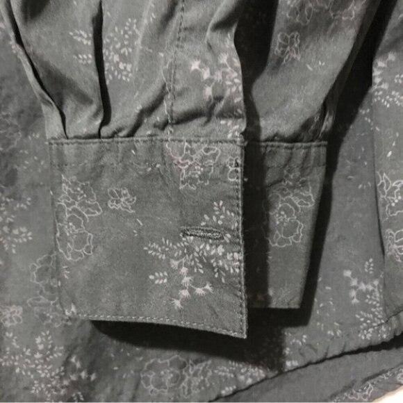 Old Navy Shirt Mens Large Gray Floral All Over Print Academia Preppy Travel Dad - Picture 6 of 14